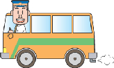 バスと運転手のイラスト画像