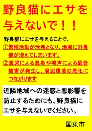 野良猫にエサを与えないでください