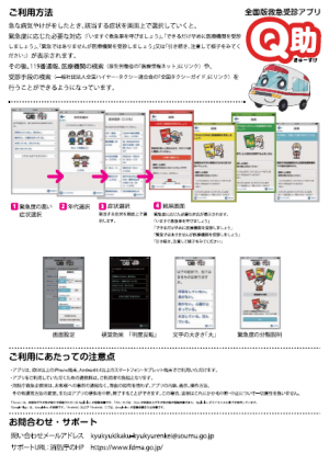 全国版救急受診アプリ（愛称「Q助」チラシ２