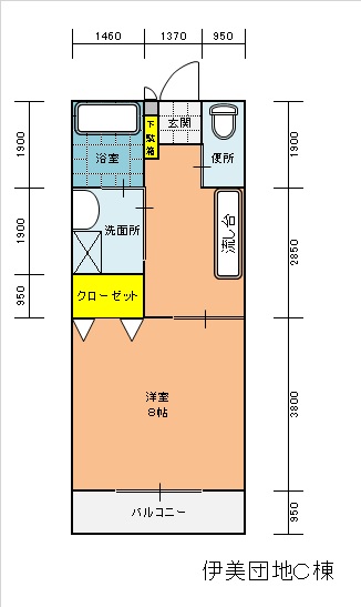 伊美団地Ｃ棟の間取り図