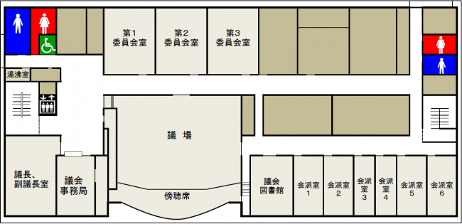 本庁舎4階の配置図