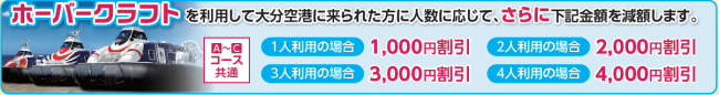 ホーバークラフト利用での割引