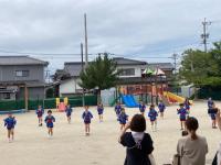 よさこいを踊っている園児