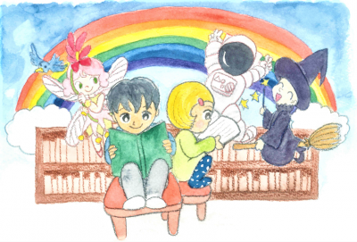 イラスト本と虹