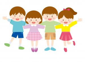 友だちと仲良くしているイラスト