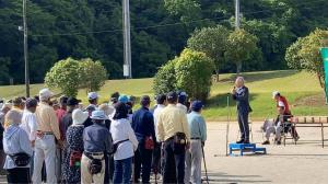 市長があいさつを申し上げています
