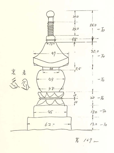 吉田家国東塔のイラスト画像